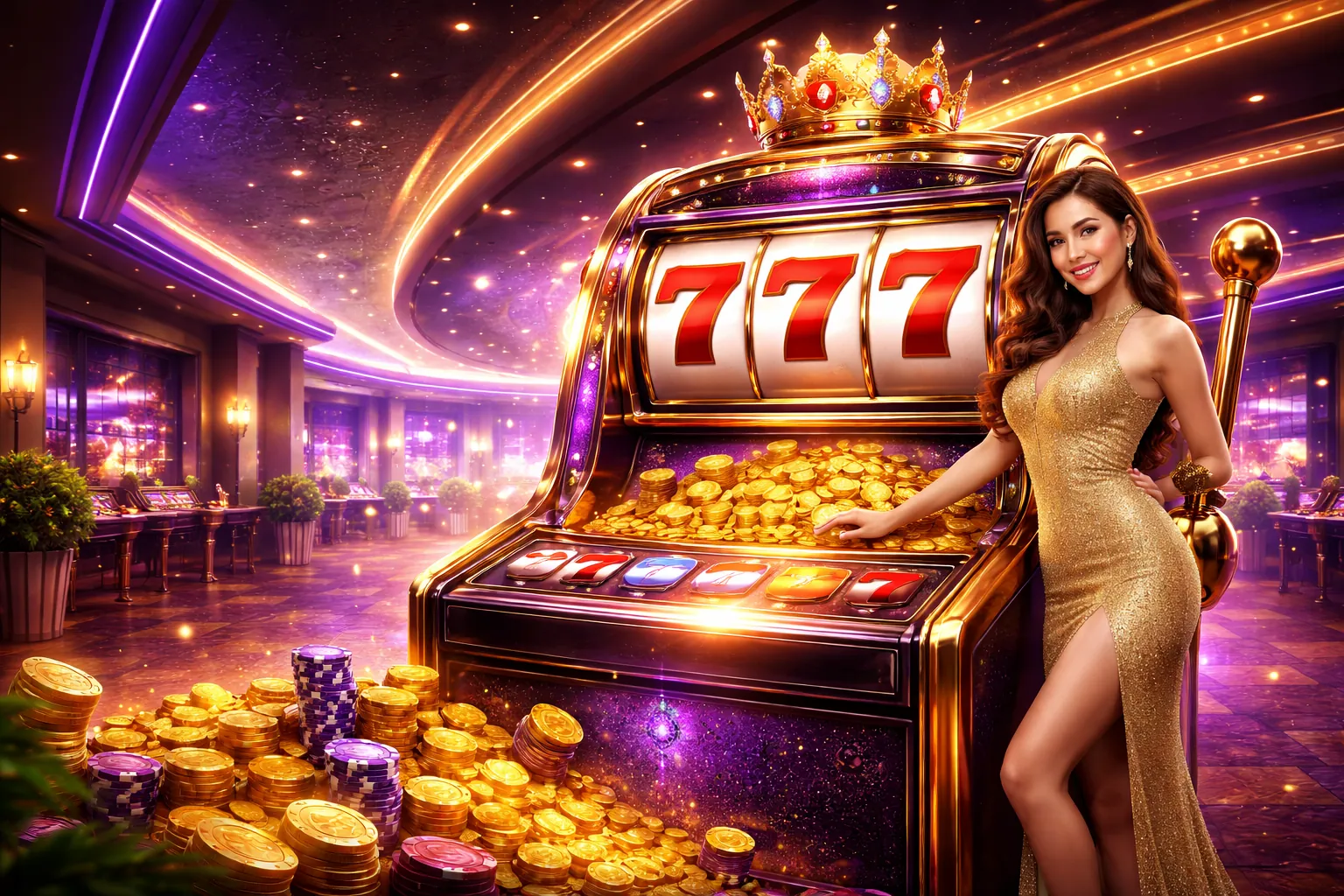Trò chơi Slot điện tử 88clup game với biểu tượng jackpot và tiền vàng